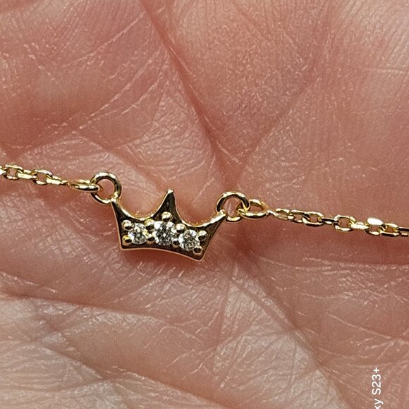 RARE MONICA RICH KOSANN BRIDGERTON QUEEN TIARA POESY DIAMOND 18K NECKLACE CHAIN - Picture 1 of 10